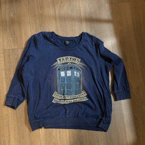 Her Universe Doctor Who Tardis Crewneck Sweater